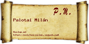 Palotai Milán névjegykártya