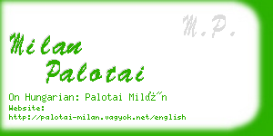 milan palotai business card